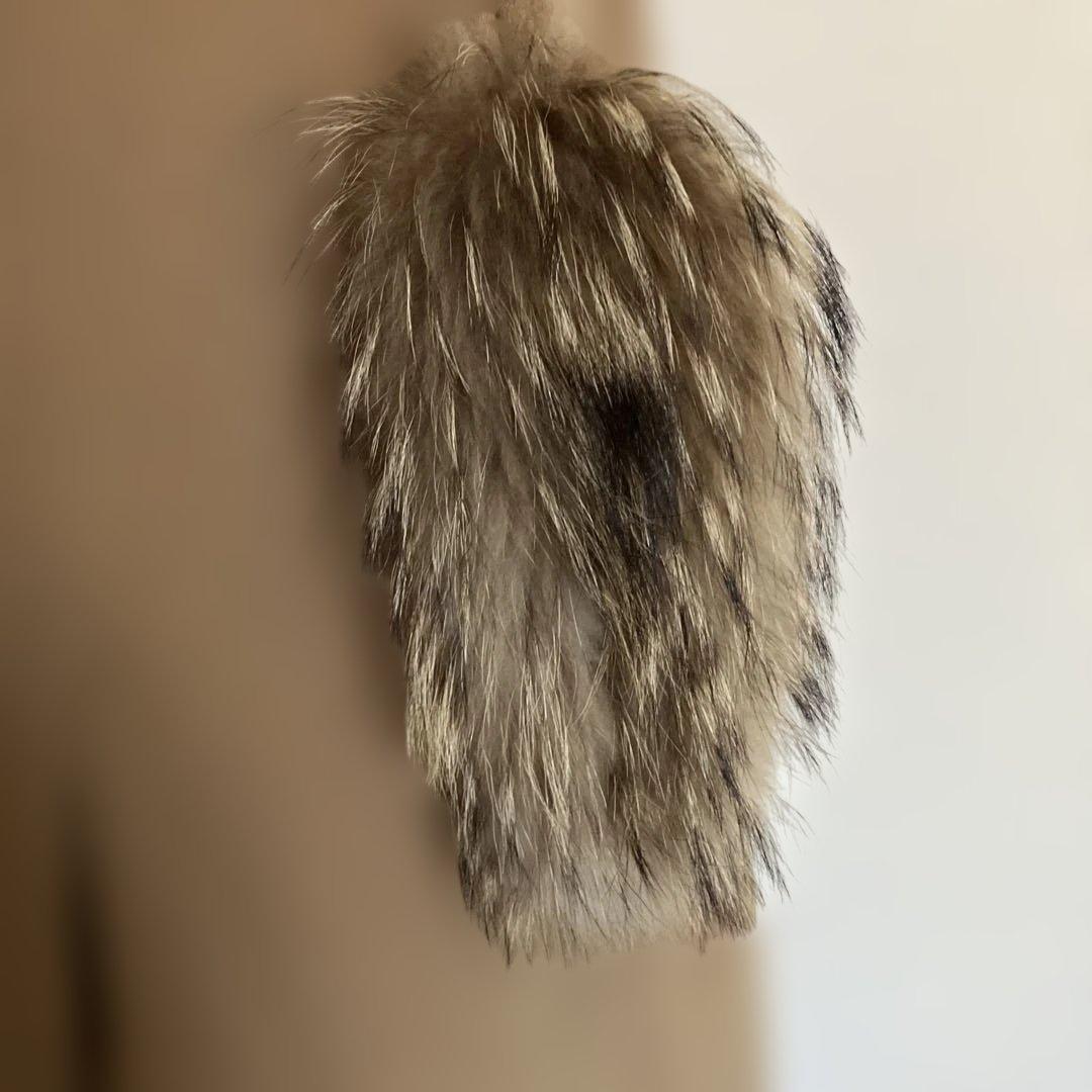 ファー付きベージュウールコート