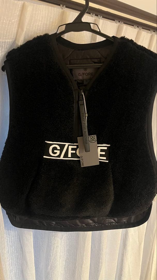 G/FORE ジップアップベスト ブラック ホワイト