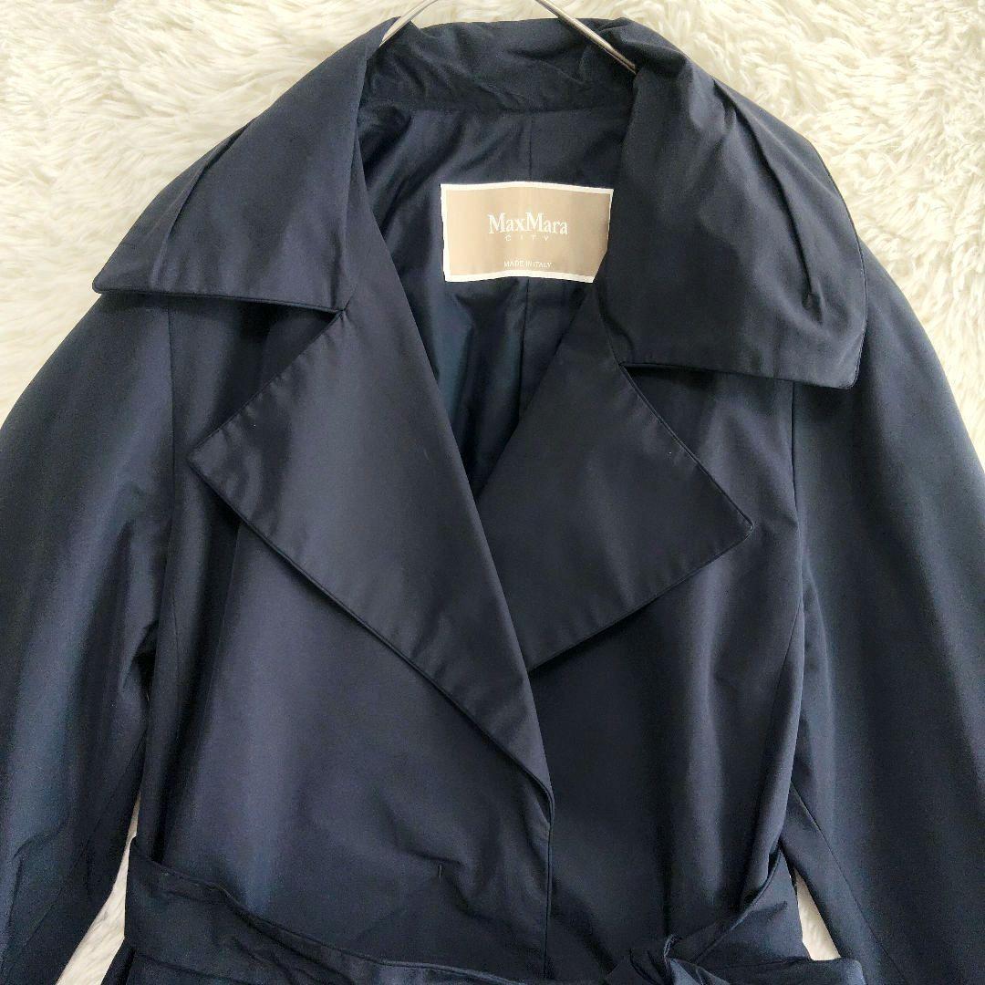 マックスマーラ　トレンチコート　ベルト付き　ロング丈　比翼仕様　ビッグショール