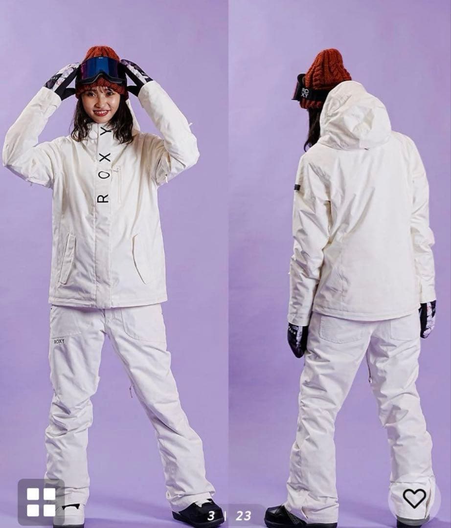 ROXY スノボウェア 上下セット白