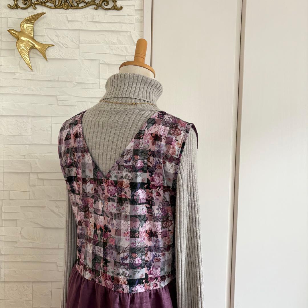 SALE リバティ　アーカイブギンガム　ジャンパースカート　ワンピース