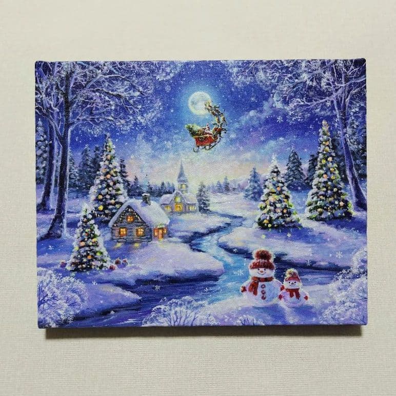 R*U様 【夜空を見上げて】アクリル画 F3 風景画 絵画