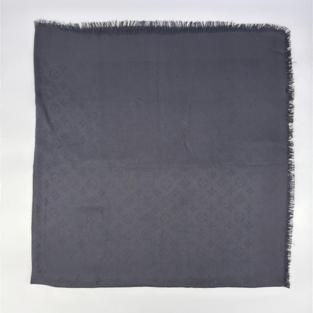 【美品】ルイヴィトン ショール モノグラム シャイン ノワール 大判ストール