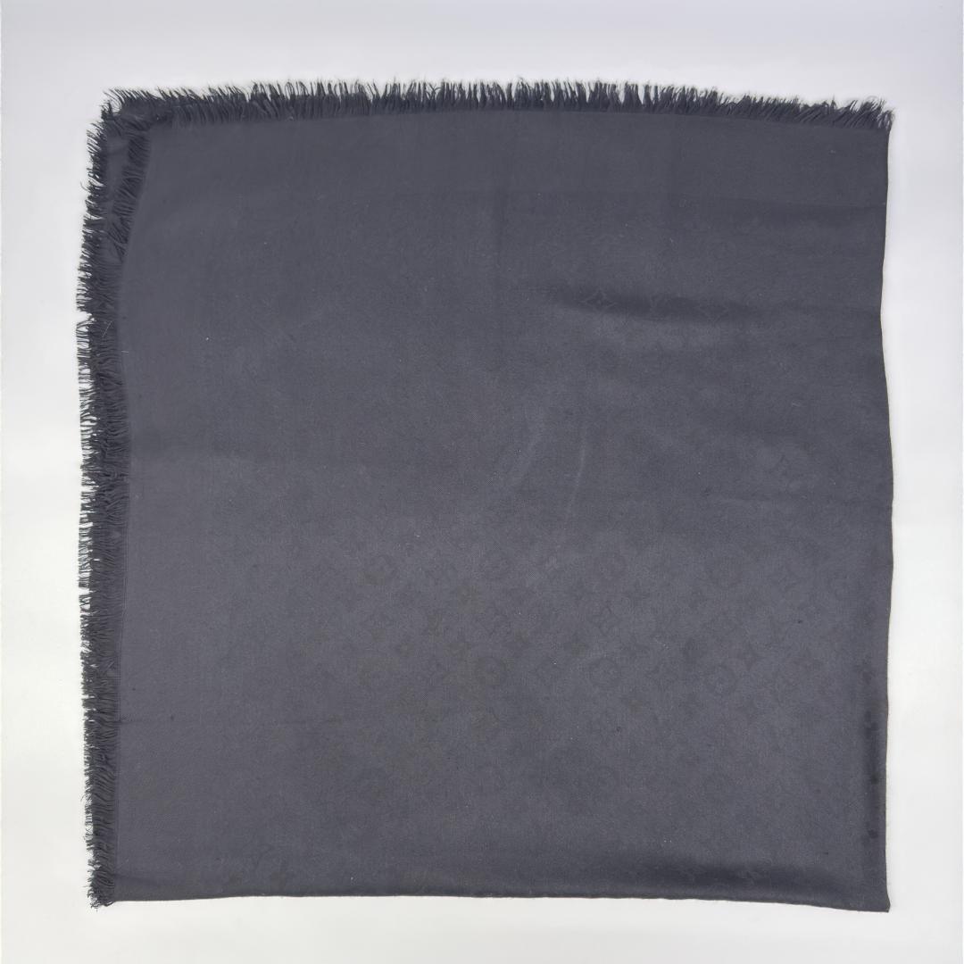 【美品】ルイヴィトン ショール モノグラム シャイン ノワール 大判ストール