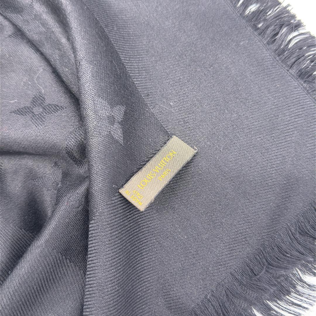 【美品】ルイヴィトン ショール モノグラム シャイン ノワール 大判ストール