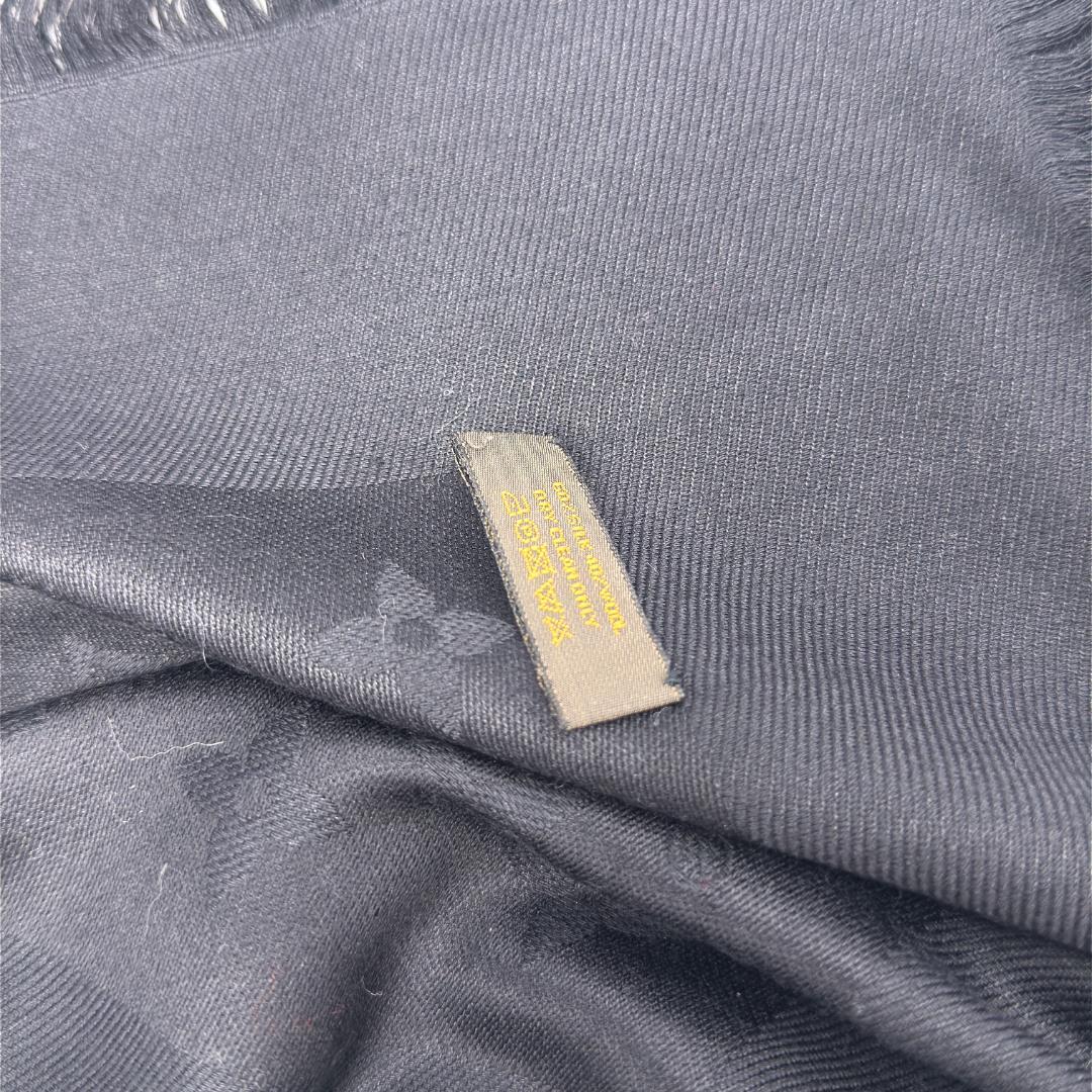 【美品】ルイヴィトン ショール モノグラム シャイン ノワール 大判ストール