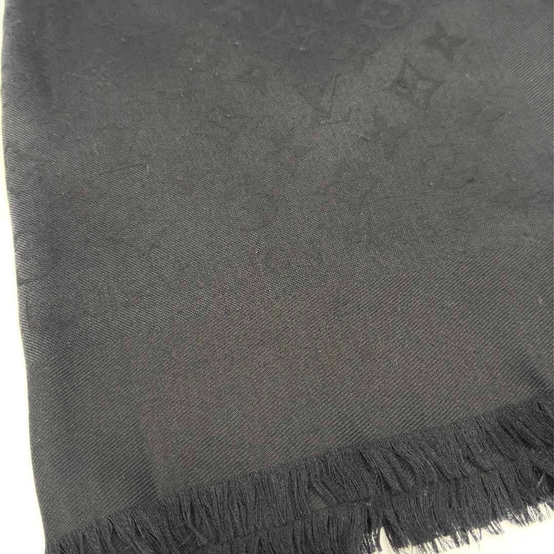 【美品】ルイヴィトン ショール モノグラム シャイン ノワール 大判ストール