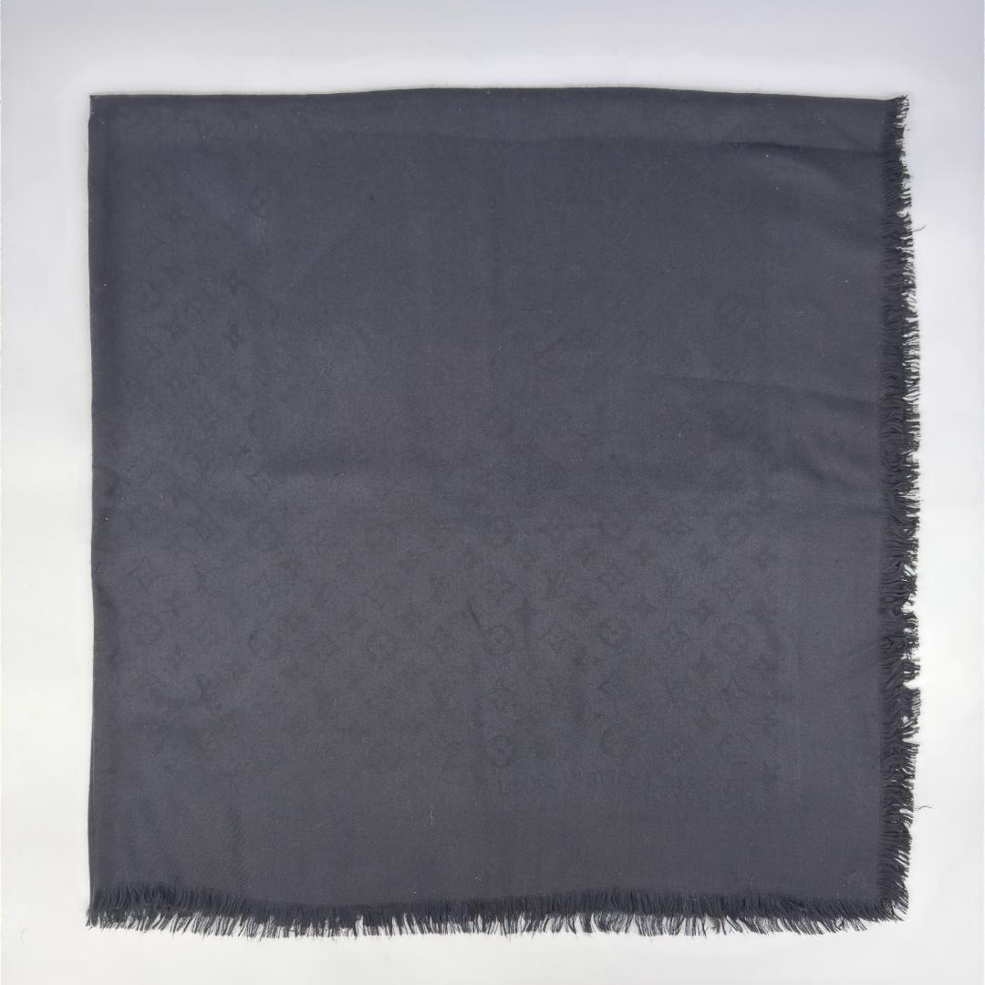 【美品】ルイヴィトン ショール モノグラム シャイン ノワール 大判ストール