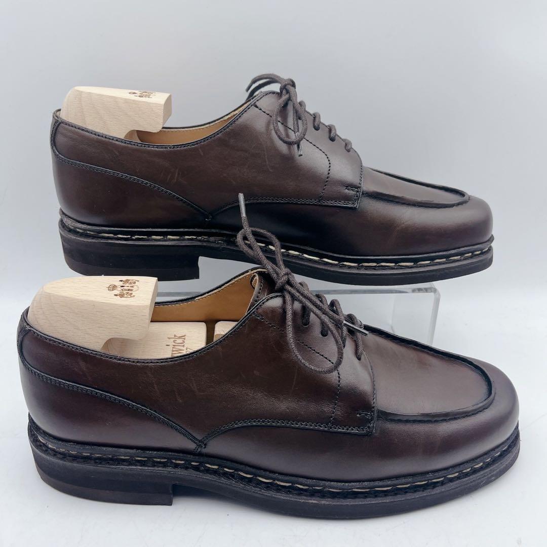 箱 シューツリー付✨バーウィック 4477 Uチップ ビブラム 6.5 ブラウン