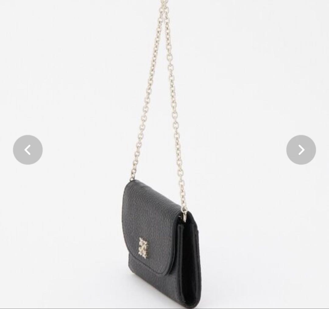 新品 russet チェーンミニウォレット 黒 レザー 財布 日本製