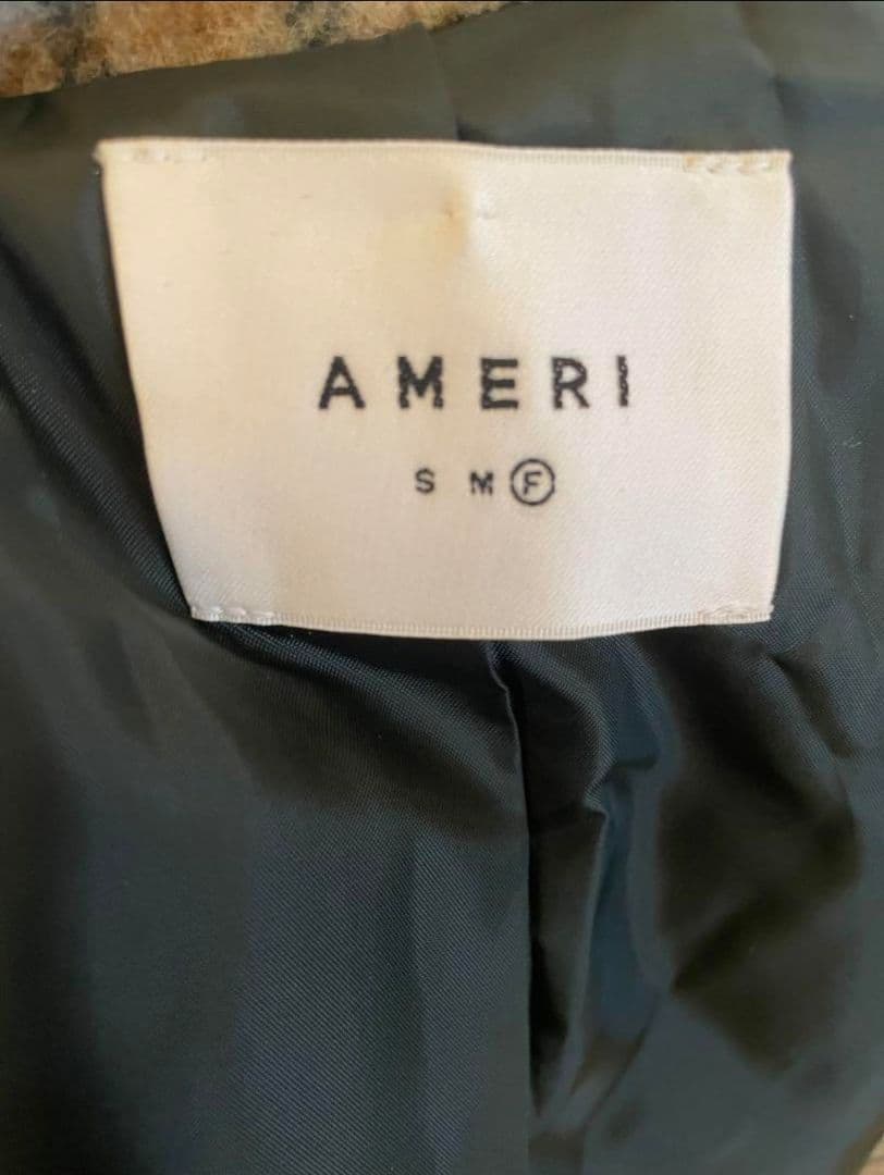 ジャケット・アウター Ameri CHECK ECO WOOL BIG JACKET