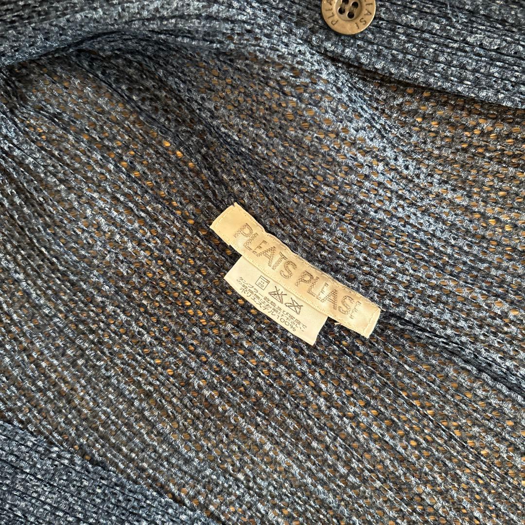 PLEATS PLEASE イッセイミヤケ デニム転写 カーディガン