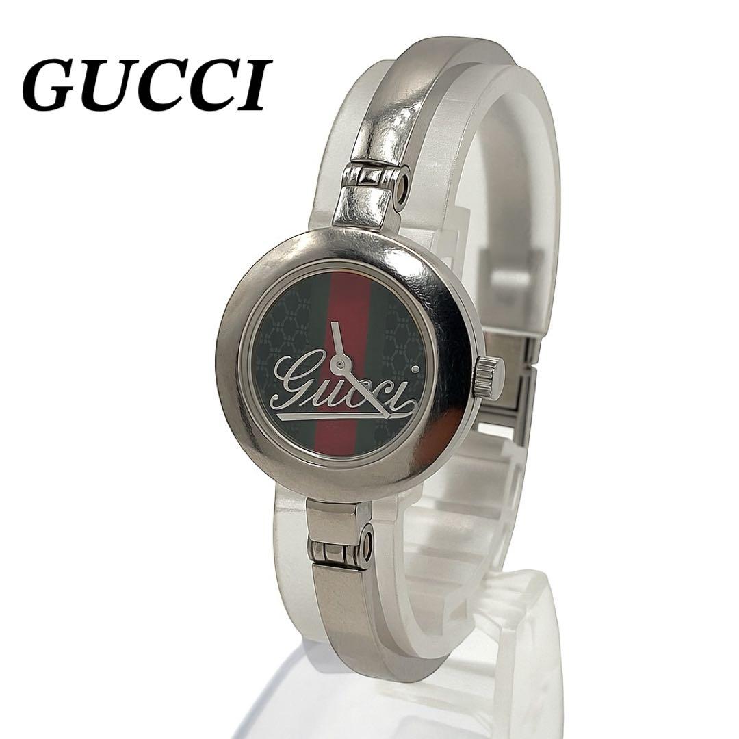 【新品電池交換済み】GUCCI グッチ　シェリーライン　105 GGラウンド