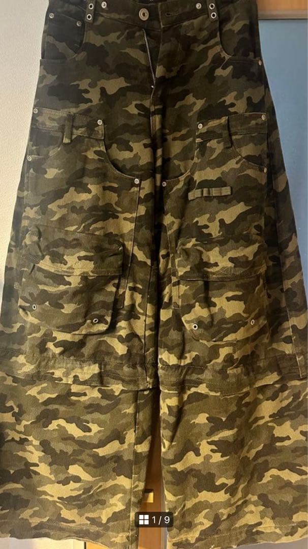 迷彩 カーゴパンツ サスペンダー付きpersonsoul