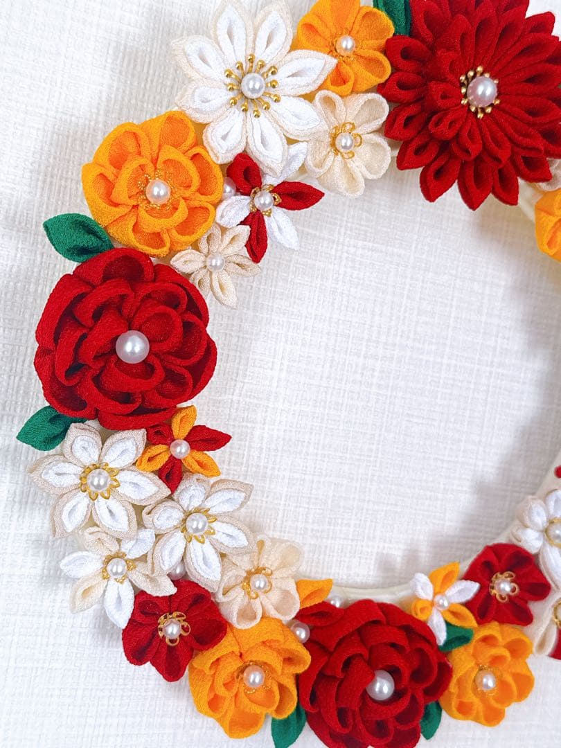 つまみ細工リース　Meno