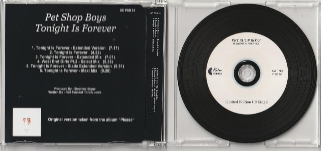 PET SHOP BOYS　Tonight Is Forever　リミックスCD