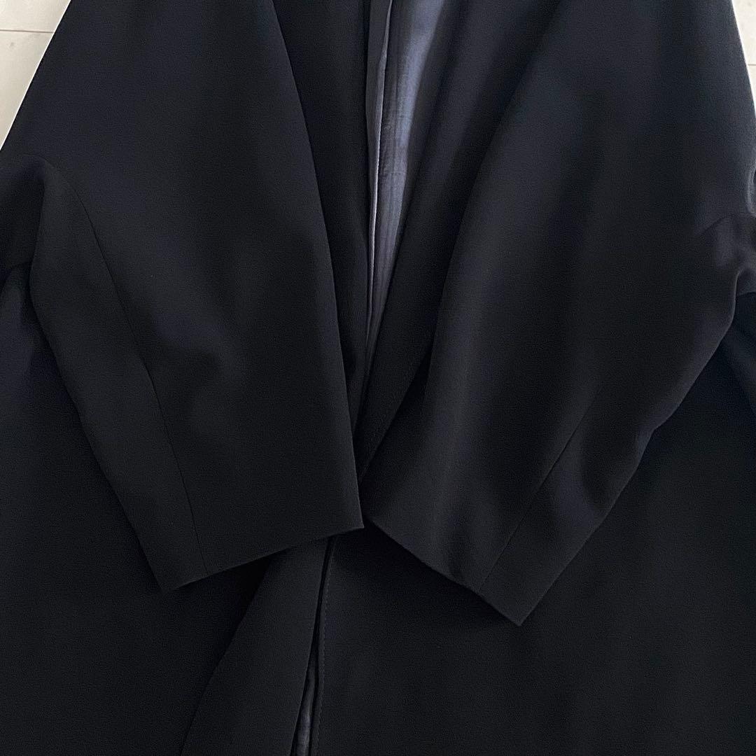 美品 ミューズドゥドゥーズィエムクラス トリアセノーカラーコート 黒 日本製