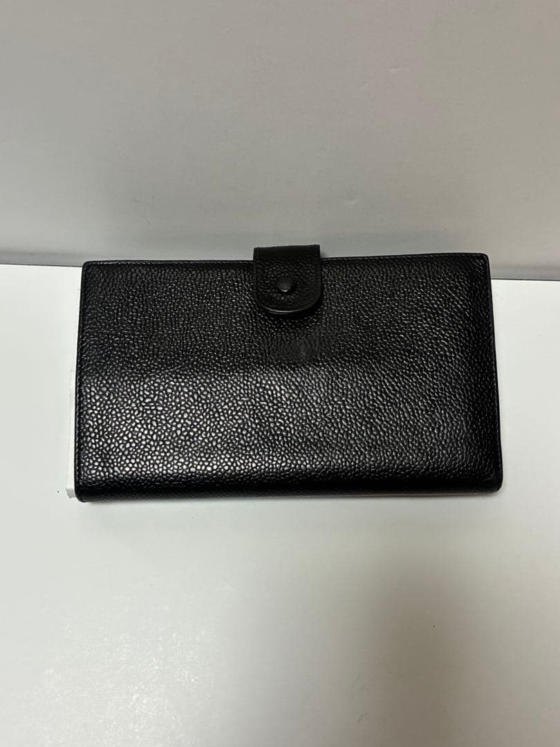 シャネル ココマーク CHANEL キャビアスキン 長財布 訳あり