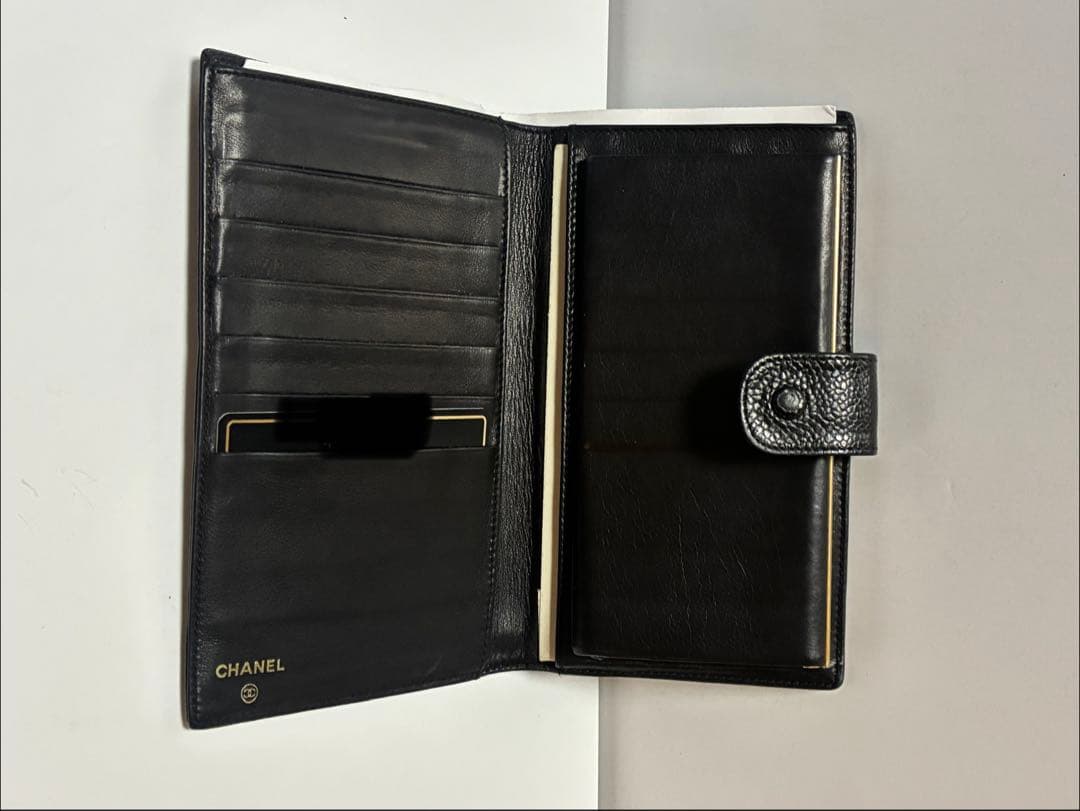 シャネル ココマーク CHANEL キャビアスキン 長財布 訳あり