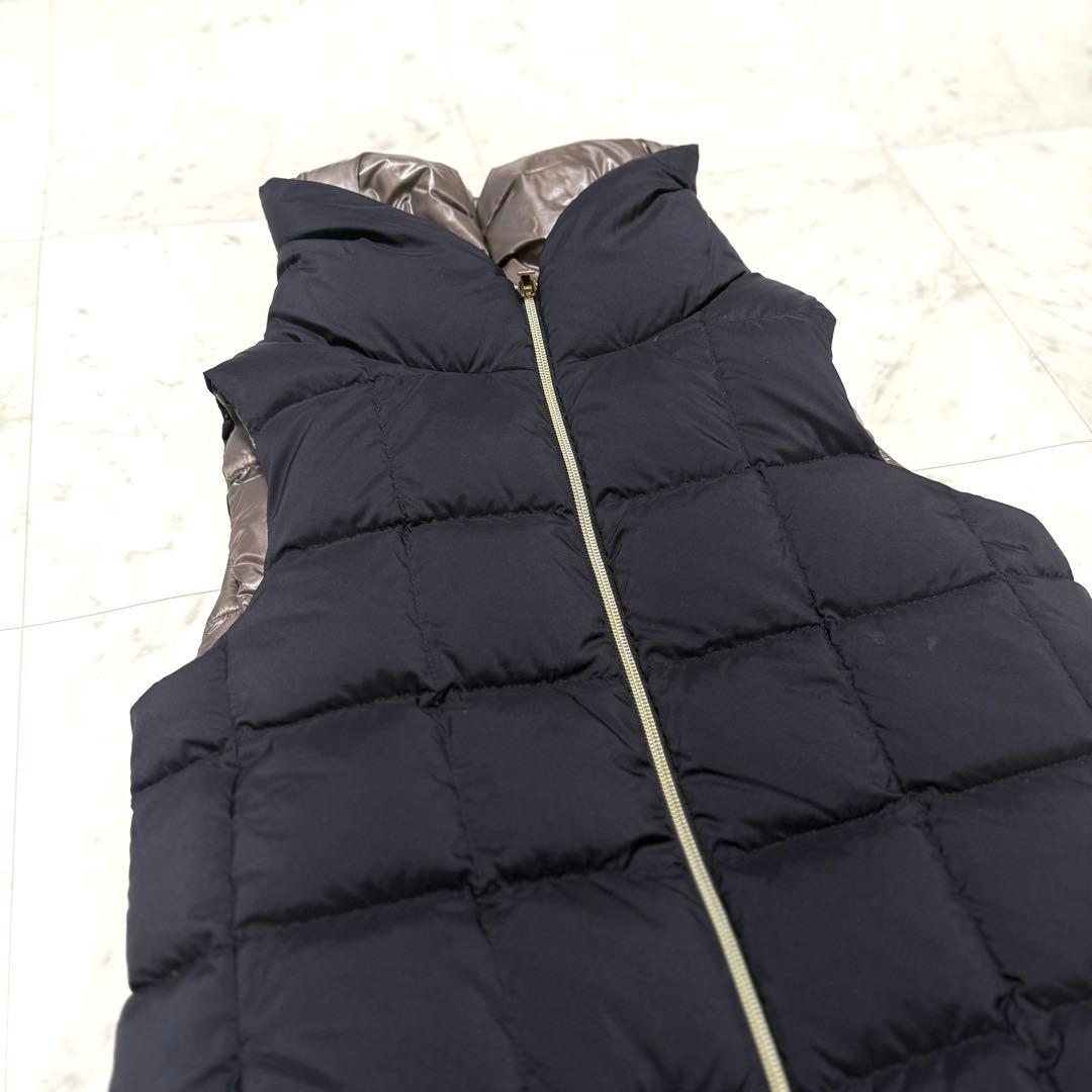 美品 HERNO ヘルノ リバーシブル ダウンベスト ブラック×グレージュ 40