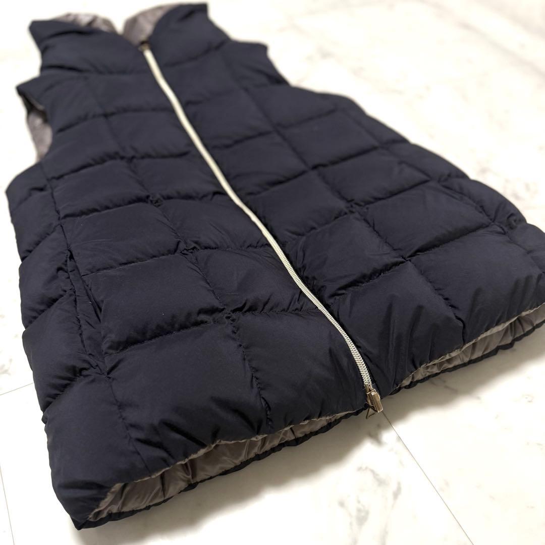 美品 HERNO ヘルノ リバーシブル ダウンベスト ブラック×グレージュ 40