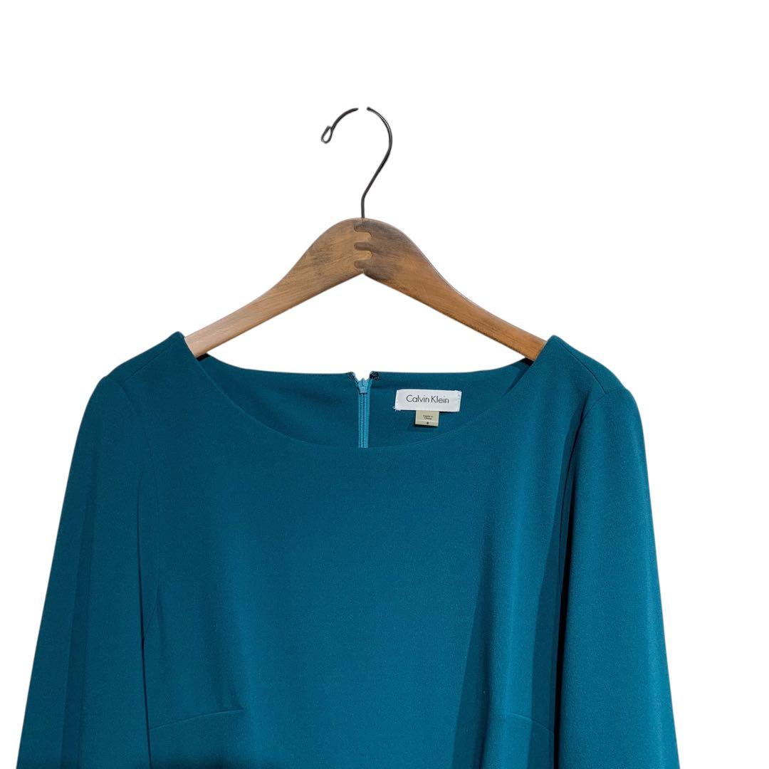  キラキラストーン＆メタル付　フレア袖タイトワンピース