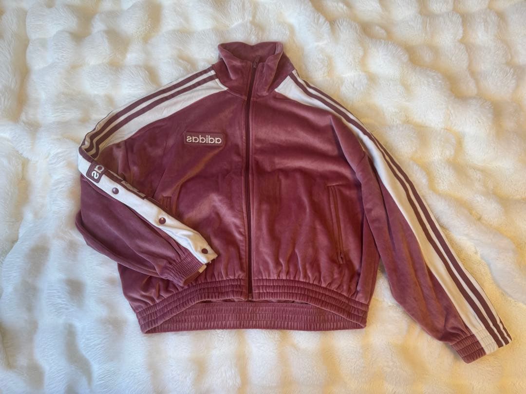 adidas ADIBREAK VELOUR ジャージ ピンク　重盛さと美