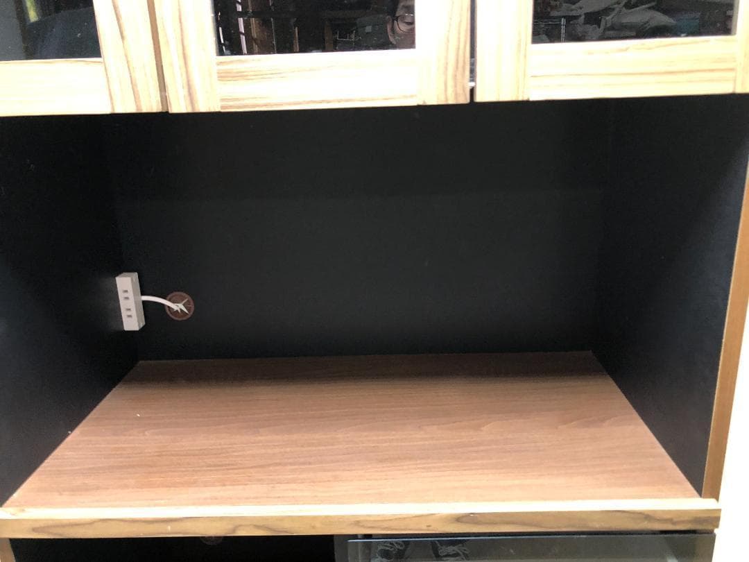 美品 入江木工 キッチンボード レンジボード 食器棚 250318-1