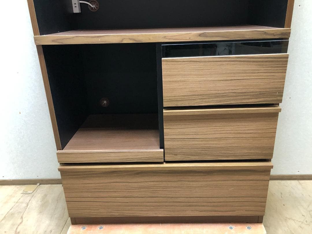 美品 入江木工 キッチンボード レンジボード 食器棚 250318-1