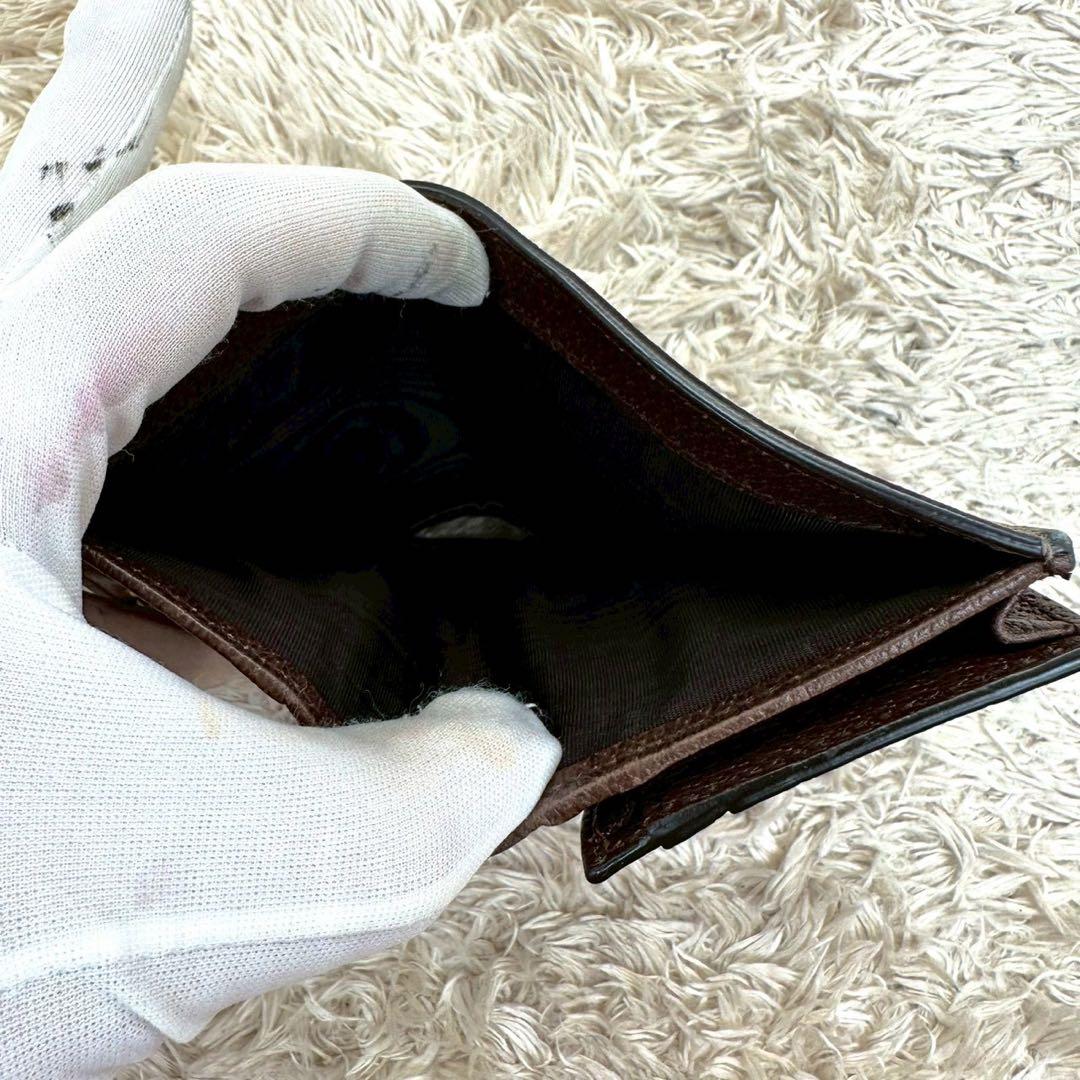 【美品】グッチ 二つ折り財布 ベージュ スプリーム ばにゃにゃ GG柄