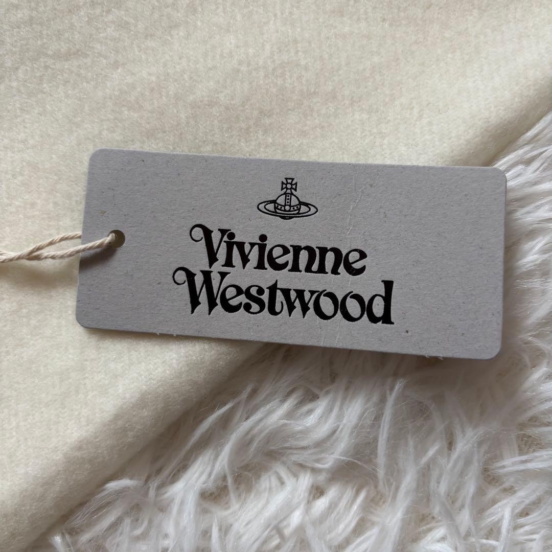【新品】 Vivienne Westwood マフラー ウール ホワイト ロゴ