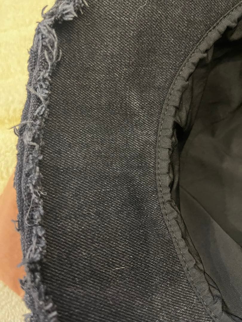 miu miu ブラック バケットハット フリンジ