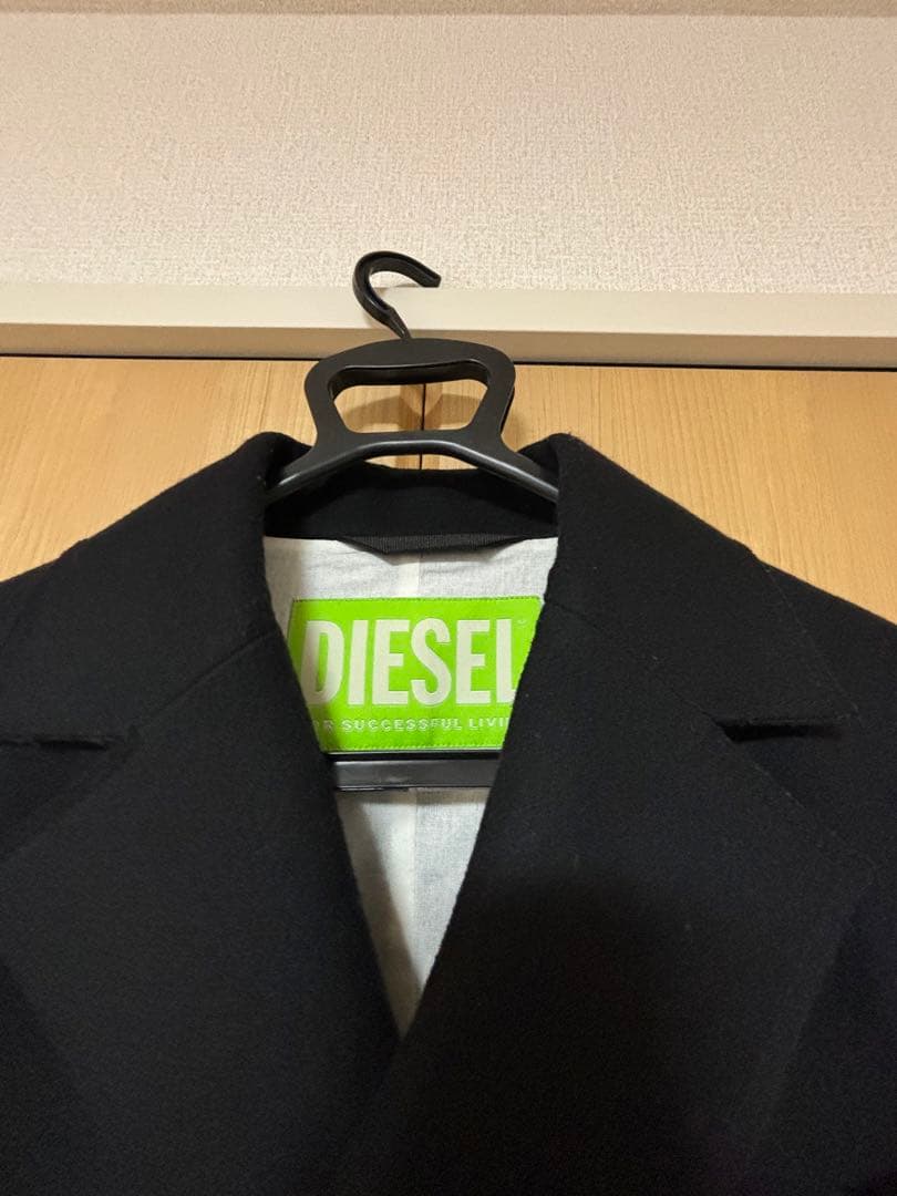 週末価格！DIESEL 黒ダブルブレストチェスターコート 極美品