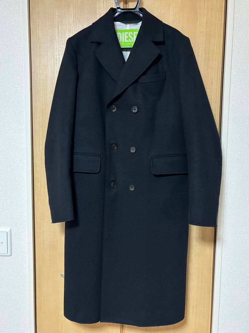 週末価格！DIESEL 黒ダブルブレストチェスターコート 極美品