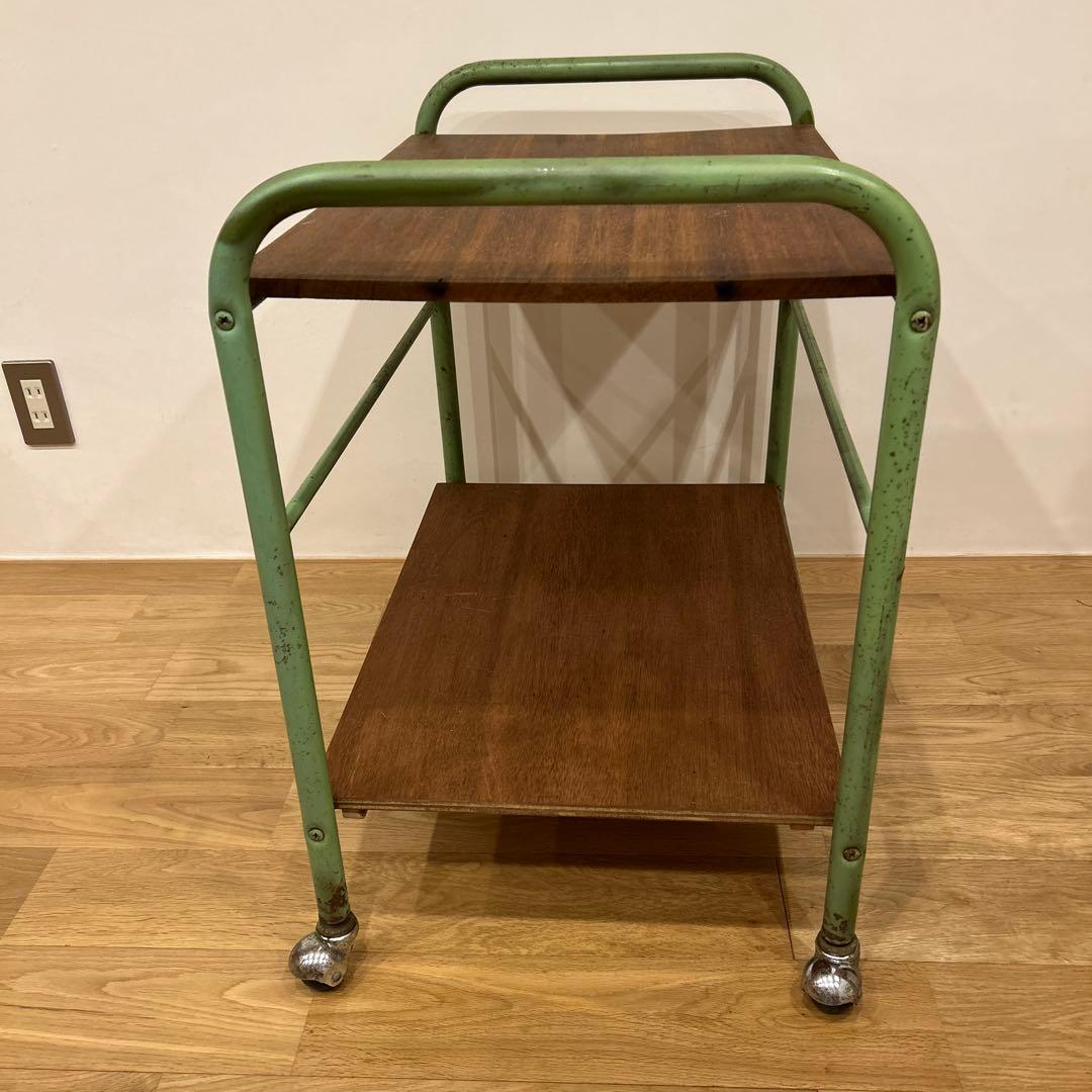 工業系アイアンキャスター付きワゴン　古家具　アンティーク　蚤の市　古道具