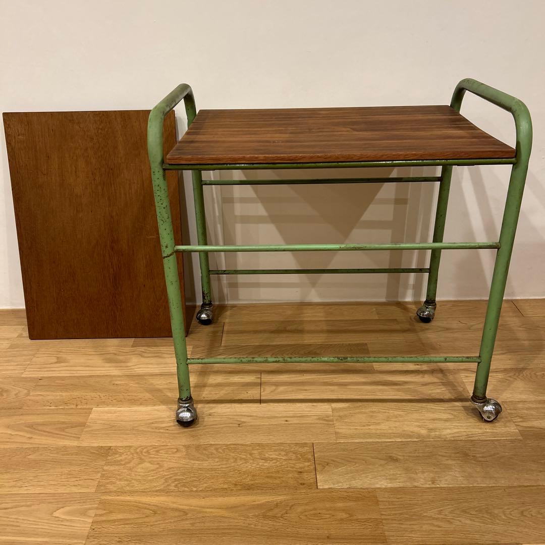 工業系アイアンキャスター付きワゴン　古家具　アンティーク　蚤の市　古道具