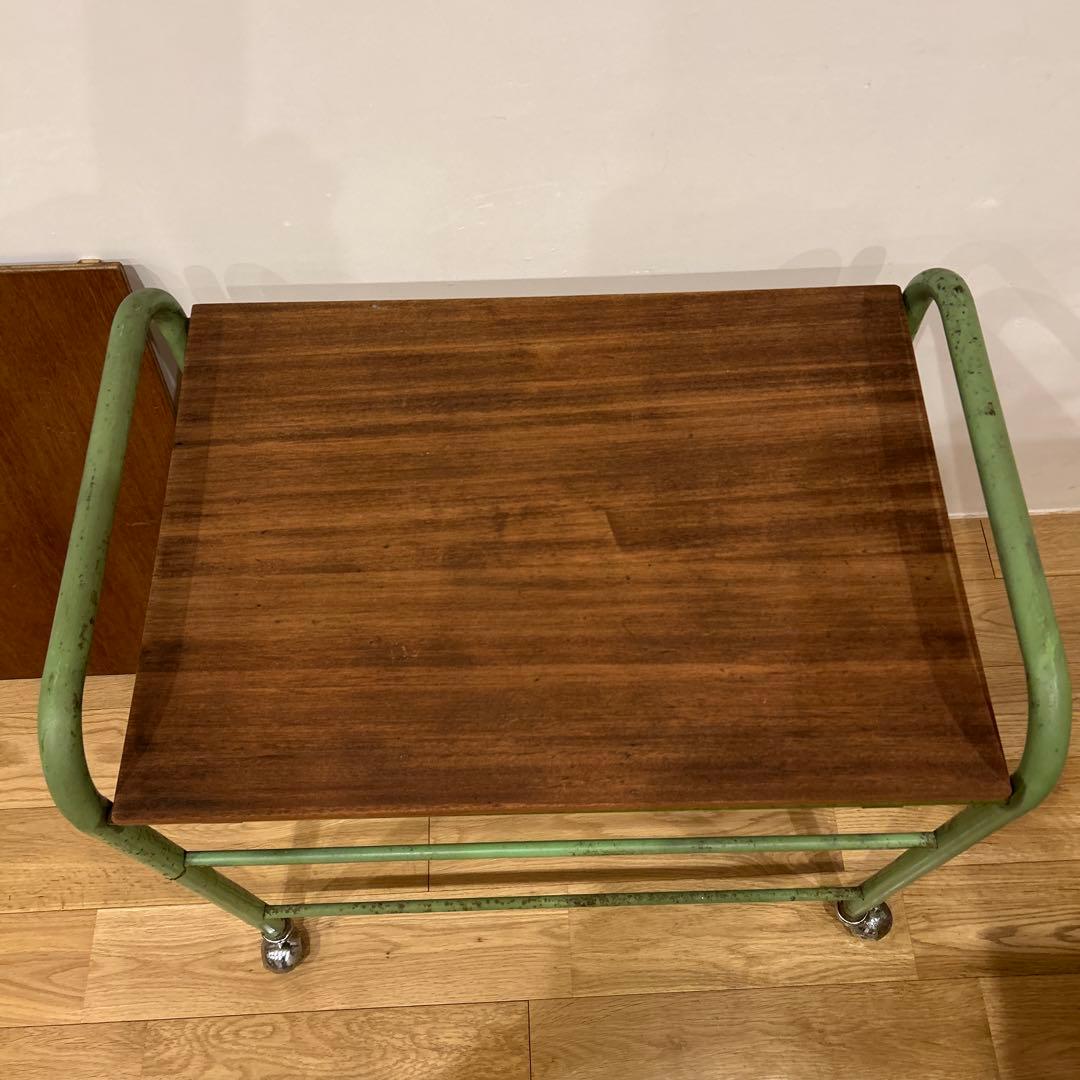 工業系アイアンキャスター付きワゴン　古家具　アンティーク　蚤の市　古道具