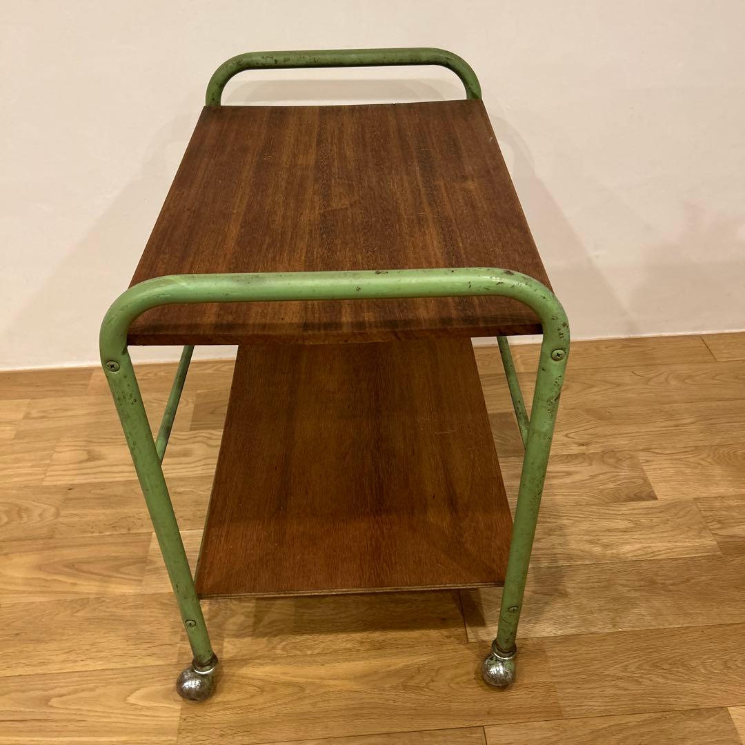 工業系アイアンキャスター付きワゴン　古家具　アンティーク　蚤の市　古道具