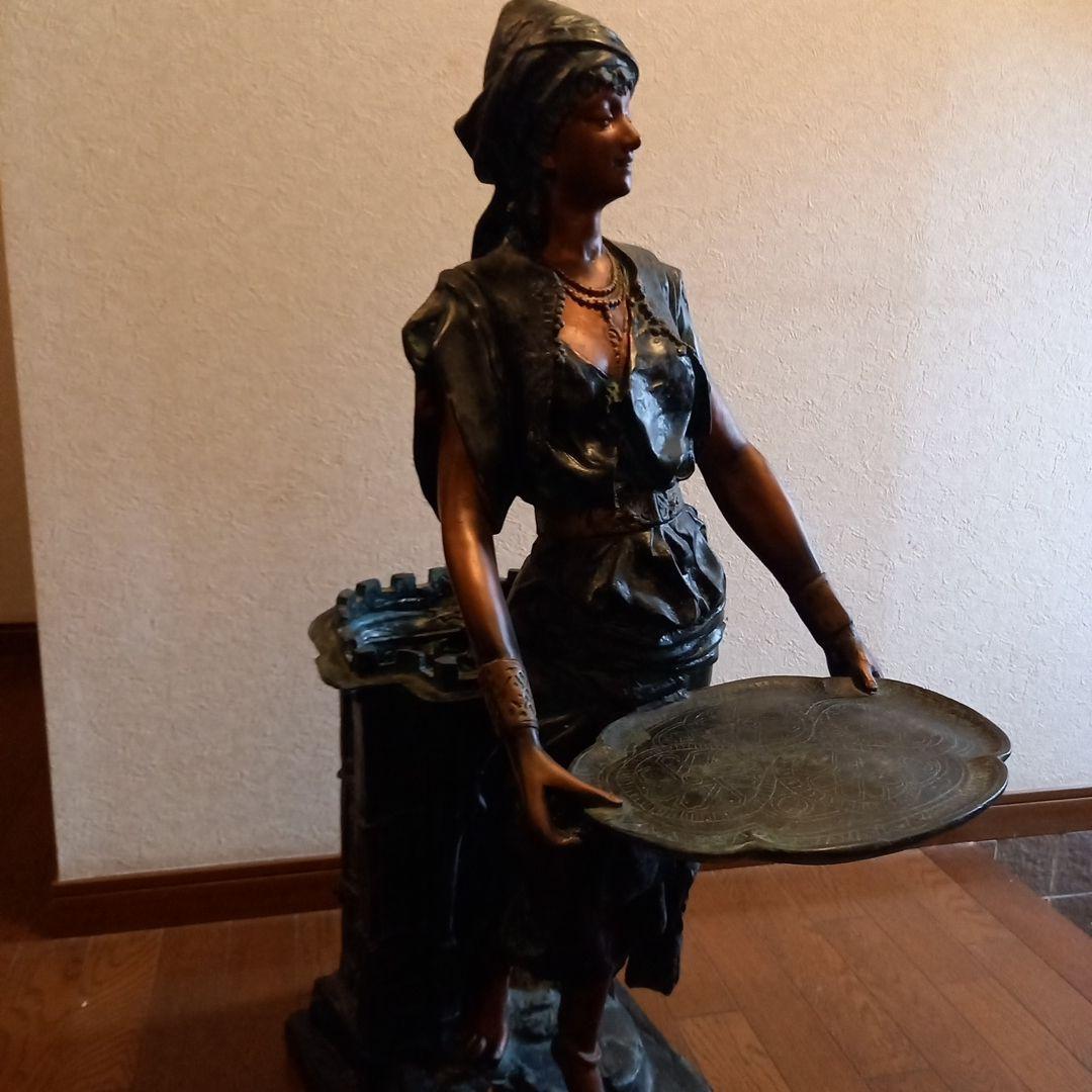 ブロンズ 女性像(92cm) 彫刻 トレイ付き