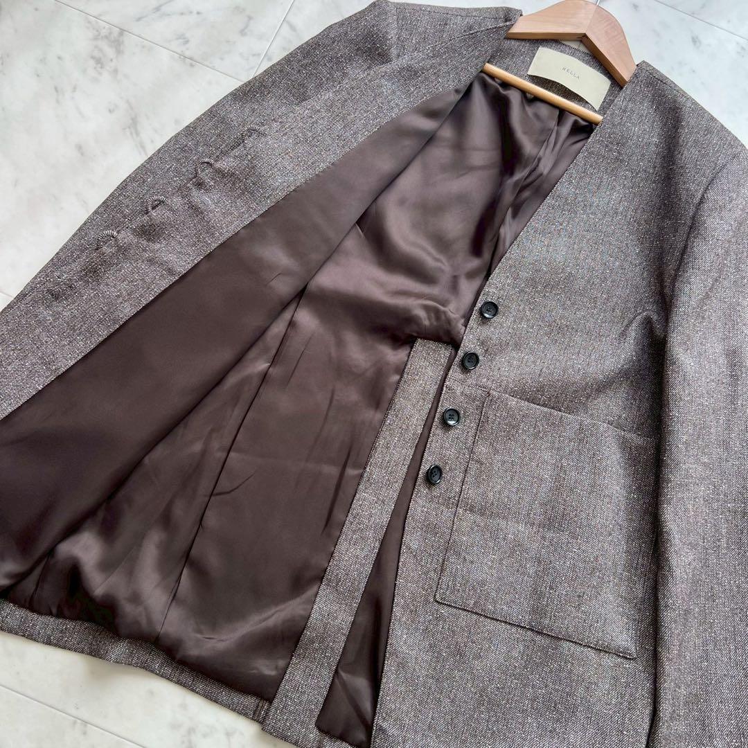 ジャケット・アウター HELLA 25AW silk nep collarless jacket