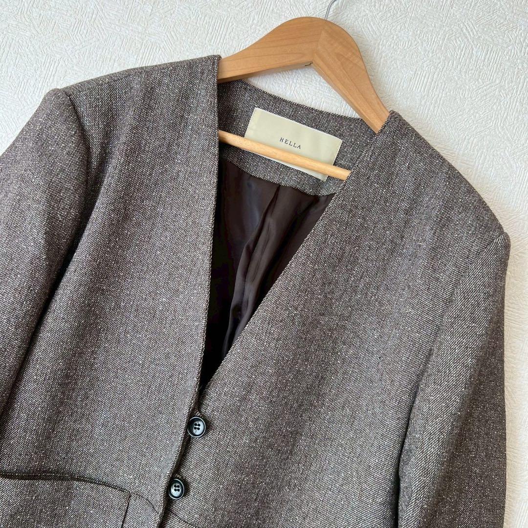 ジャケット・アウター HELLA 25AW silk nep collarless jacket