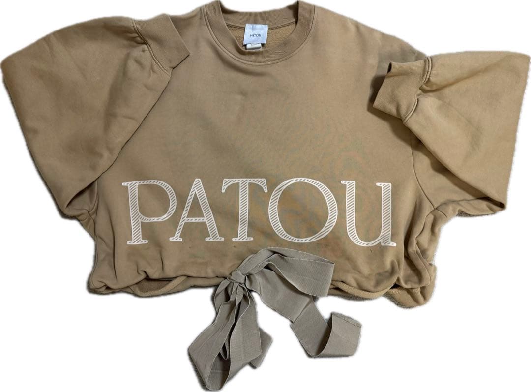 PATOU ベージュ リボンクロップドトレーナー