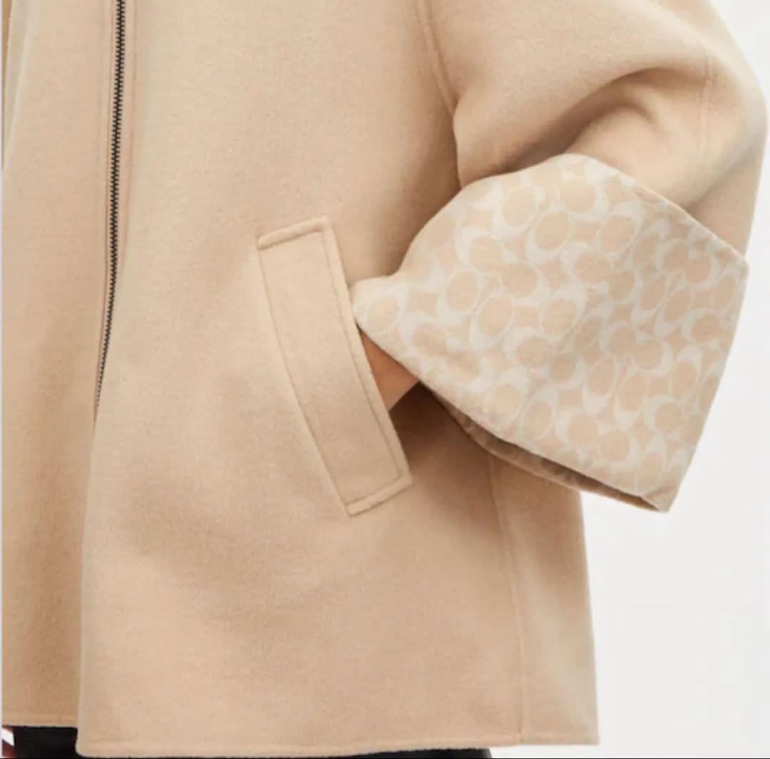 美品【COACH】1度のみ着用 ウール ケープ ポンチョ M/Ｌ