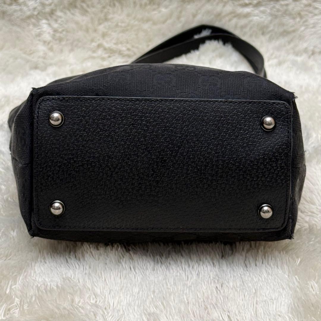 GUCCIグッチ GGキャンバス トートバッグ 金具 プレート 黒 120840