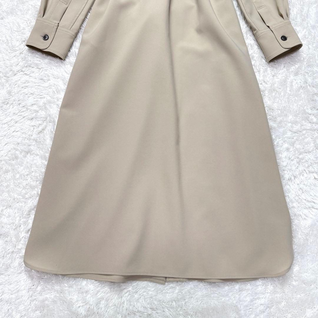 SOEJU　ソージュ　ソフトオックスシャツワンピース　S　ベージュ 長袖