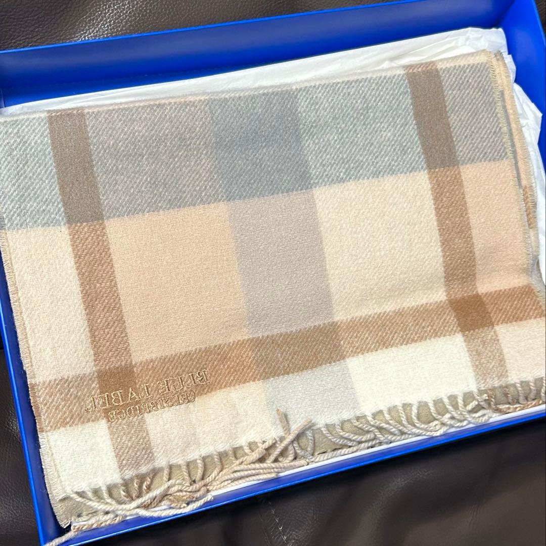 ブルーレーベル カシミヤ チェックマフラー ハンカチセット