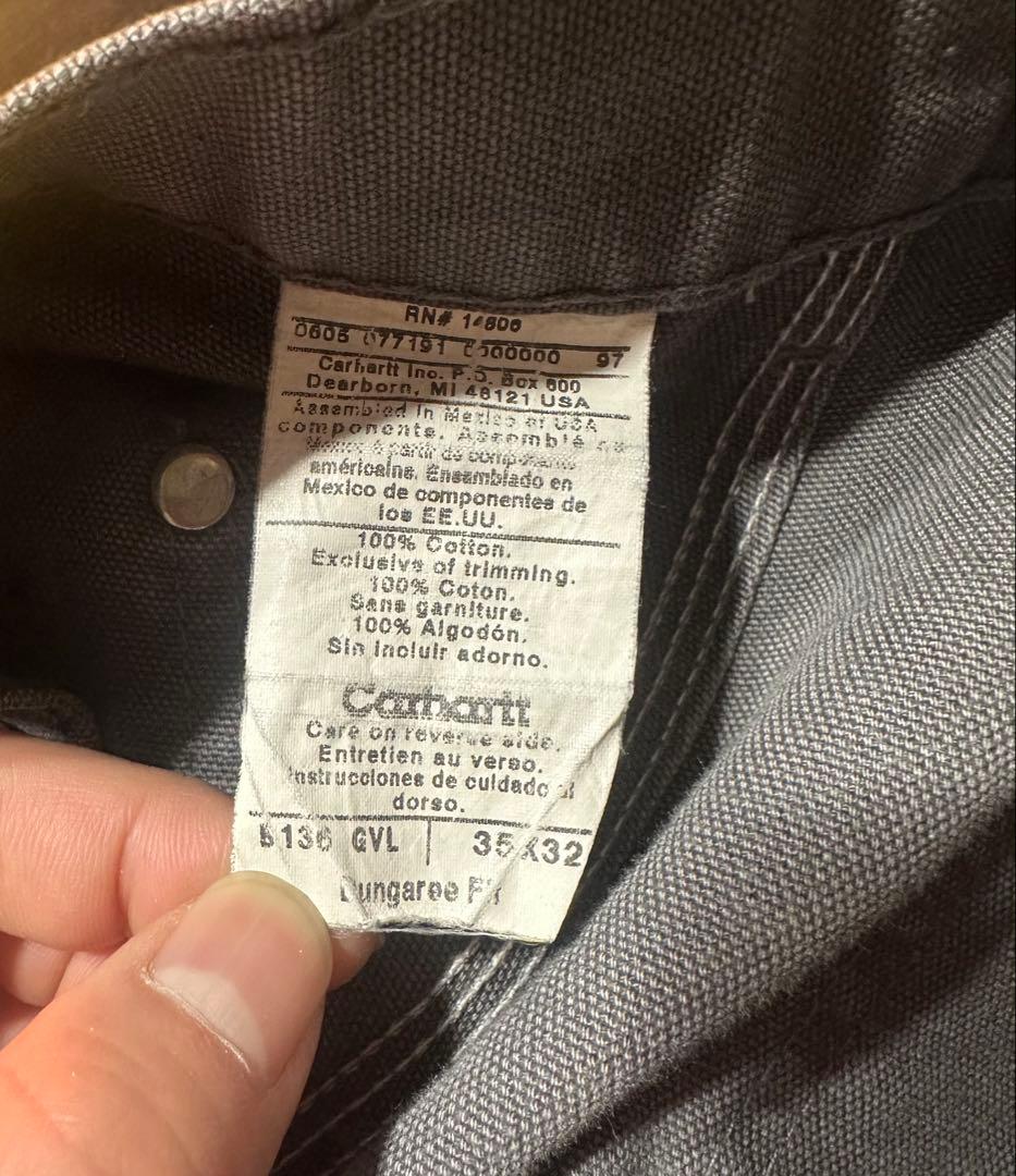 CarharttダブルニーグレーB136GVL W35L32