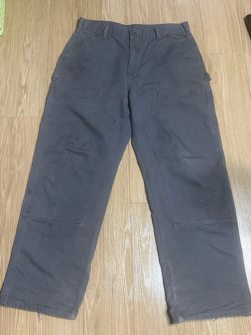 CarharttダブルニーグレーB136GVL W35L32