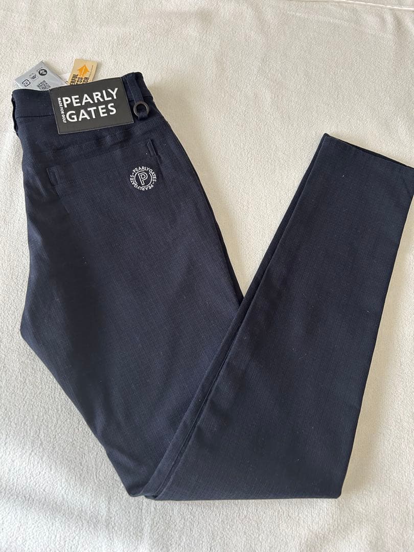 新品 パーリーゲイツ パンツ ネイビー 濃紺 厚地