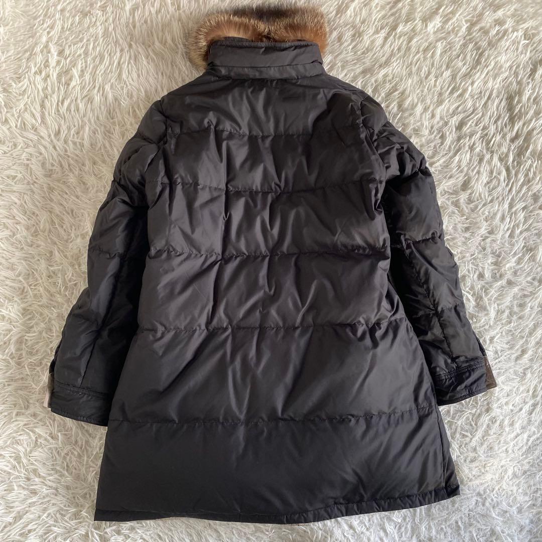 【未使用】インディビ　リバーシブルラクーンファーダウンコート　ファー取外可　L